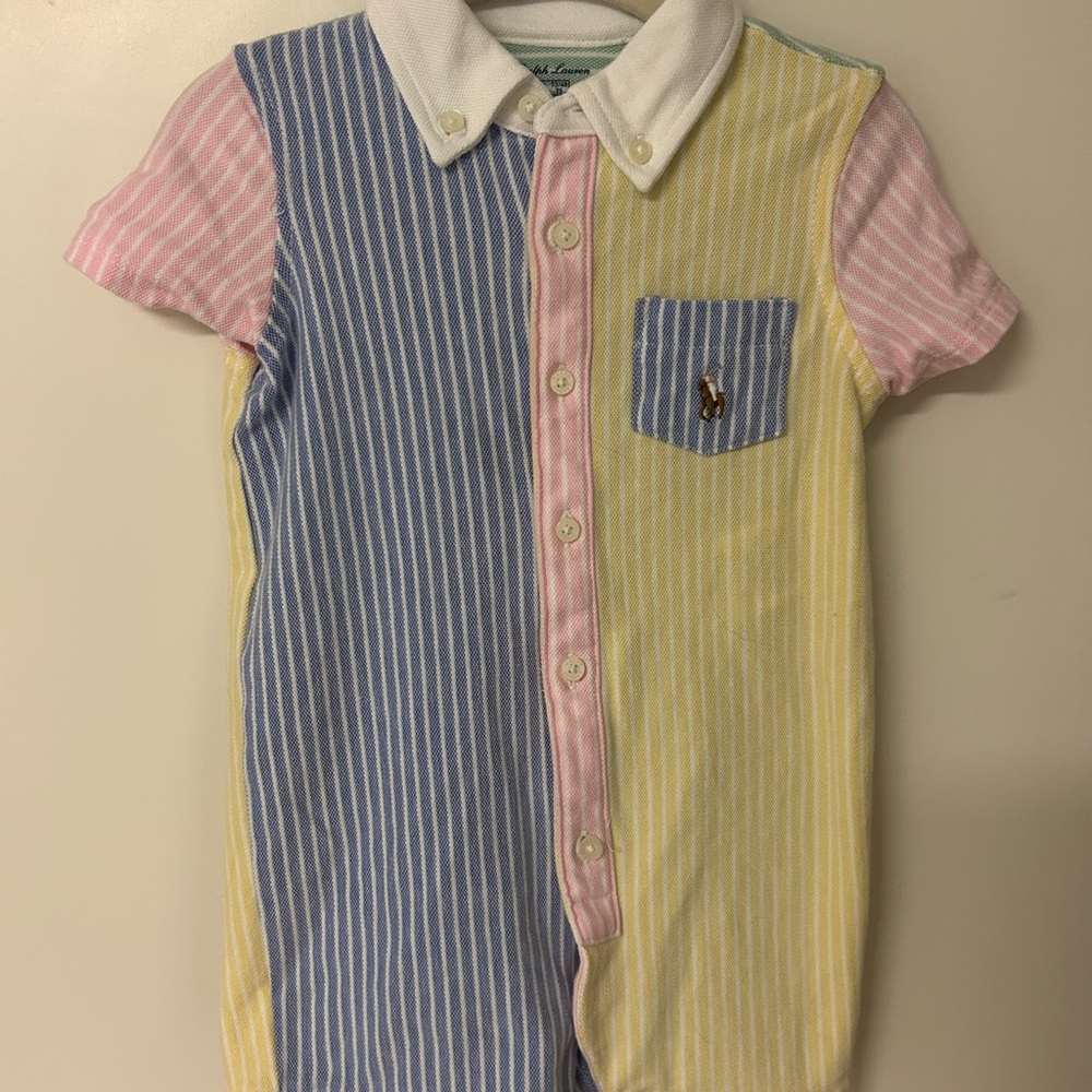 Ralph Lauren Kids Striped Blue Pink Yellow Shirt